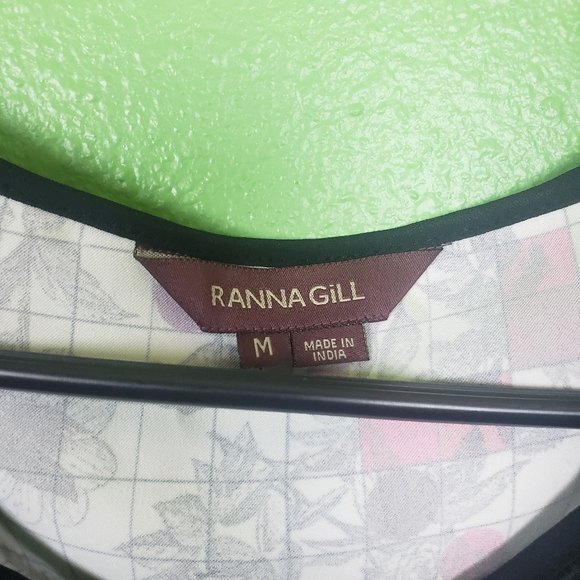 Anthropologie Ranna Gill Boho Bird Geometric Sleeveless Top Size Medium - Picture 9 of 11